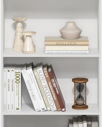 Furinno Basic 3-Tier Bookcase Storage Shelves, White/White - LeafyLoom