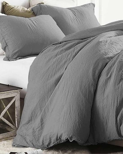 ETDIFFE Grey California King Comforter Set - 3 Piece Modern Gray Bedding Set with 2 Pillow Shams - LeafyLoom