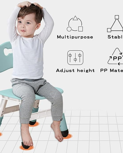 Adjustable Kid Chairs Indoor 3 Level Adjustable Suitable for Children Age 2-6. Maximum load-bearing 220LBS Suitable for Family Classroom and Nursery Child Seat Set (2-Pack-Ink Blue) - LeafyLoom