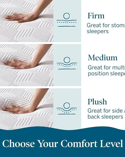 LUCID 10 Inch Memory Foam Mattress - Plush Feel - Infused with Bamboo Charcoal and Gel - Bed in a Box - Temperature Regulating - Pressure Relief - Breathable - Full Size - LeafyLoom