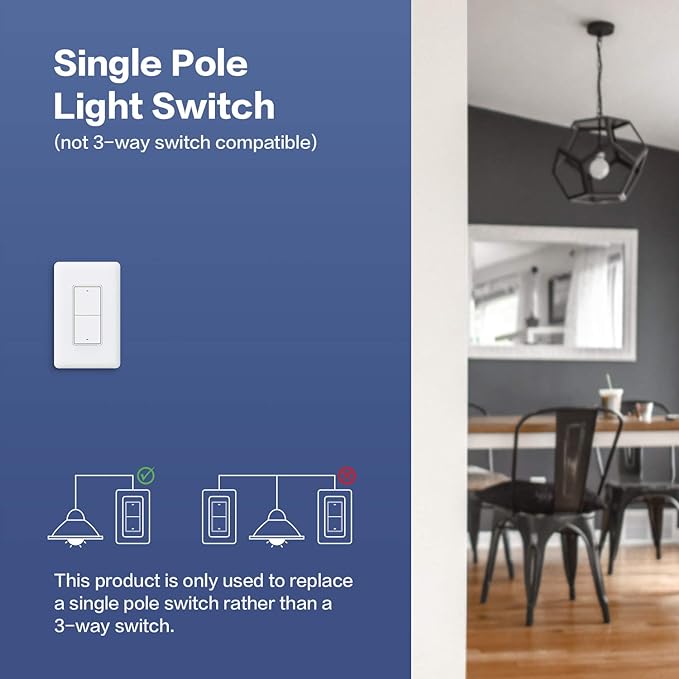 Aqara Smart Light Switch (No Neutral, Double Rocker), Requires AQARA HUB, Zigbee Light Switch, Remote Control and Smart Home Automation, Compatible with HomeKit, Google, Works with Alexa, SmartThings Aqara