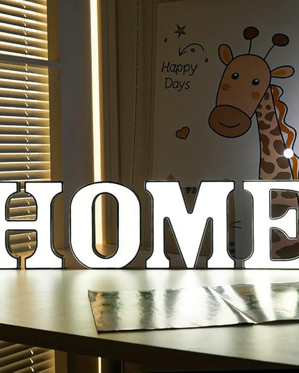 LED Marquee Letter Lights-DIY Marquee Lights up Letter Signs, Dual DC Interface Upgrade Multi-Letter Connection, 26 Alphabet Signs for Wedding, Birthday, Party， Bar Decoration (H) - LeafyLoom