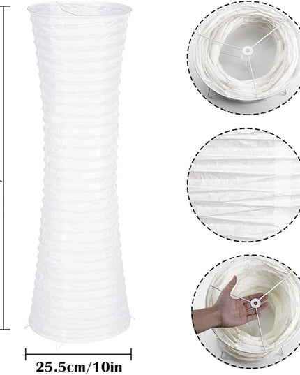Paper Floor Lamp Shade, Foldable and Minimalist Style Rice Paper Lamps Classic Modern Paper Floor Light Bulb Cage Guard for Living Room Bedroom Décor - LeafyLoom