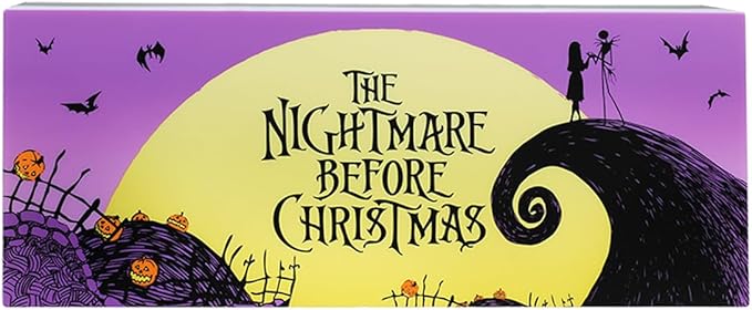 Paladone Nightmare Before Christmas Logo Light Jack Skellington and Sally Merchandise Decorate for Halloween Christmas or Year Round (30 Cm, 12" Wide) - LeafyLoom