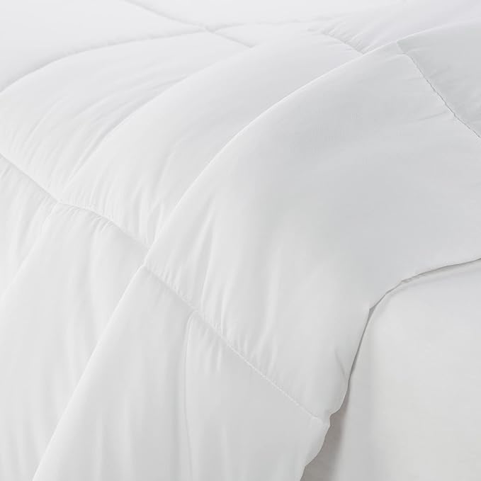 SERTA Simply Clean Ultra Soft Hypoallergenic Solid 2 Piece Comforter Set, Twin XL, White - LeafyLoom