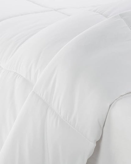 SERTA Simply Clean Ultra Soft Hypoallergenic Solid 3 Piece Comforter Set, King, White - LeafyLoom