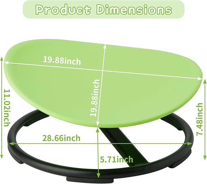 Swivel Sensory Spinning, Autism Children's Chair, Boost Balance in Kids,Non-Slip, Green - LeafyLoom