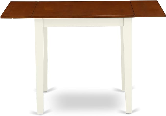 East West Furniture NDDA3-WHI-W Norden 3 Piece Set Contains a Rectangle Dining Room Table with Dropleaf and 2 Wood Seat Chairs, 30x48 Inch - LeafyLoom