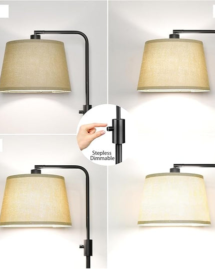 Nintiue Dimmable Floor Lamp, 1000 LM LED Edison Bulb Included, Arc Floor Lamps for Living Room Modern Standing Lamp Tall Lamps for Living Room Bedroom-Champagne - LeafyLoom