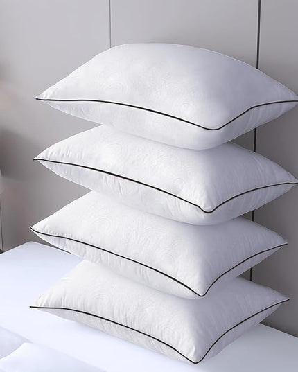 JOLLYVOGUE Pillows Queen Size Set of 4 for Sleeping, Soft and Supportive Bed Pillow for Side and Back Sleeper, Down Alternative Hotel Collection Sleeping Pillows 4 Pack -30x20 Inches - LeafyLoom