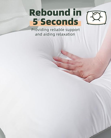 Bed Pillows for Sleeping - King Size(19"x33") Set of 2 Pillows Allergy Friendly Microfiber Shell Fluffy Down Alternative Filling Breathable Pillow Suitable Back Stomach or Side Sleepers - LeafyLoom