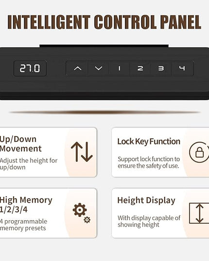 Height Adjustable Electric Standing Desk, 48 x 24 Inches Sit Stand up Desk, Home Office Desk with Whole-Piece Desktop, Maple Desktop/Black Frame - LeafyLoom