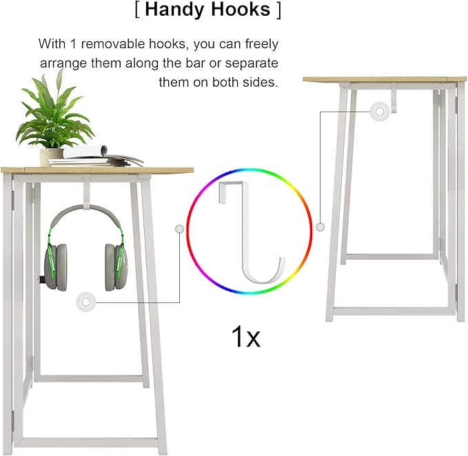 4NM 31.5" Small Desk with Storage Bag, Simple Assembly Folding Computer Desk Home Office Desk Study Writing Table for Small Space Offices - All White - LeafyLoom