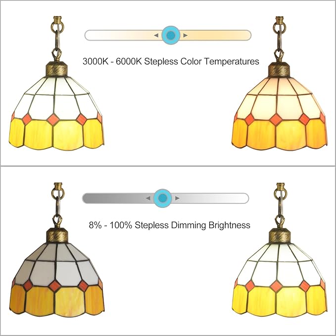 Tiffany Style Stained Glass Retro Floor Lamp with Tray,Dimmable Led Floor Lamps, Custom Color Temperature Standing Lamp with Remote for Living Room and Bedroom,Painted Bronze - LeafyLoom