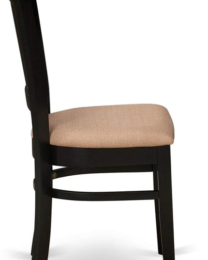 East West Furniture NFVA5-BLK-C 5 Piece Modern Dining Set Includes a Rectangle Wooden Table with Butterfly Leaf and 4 Linen Fabric Upholstered Chairs, 32x54 Inch - LeafyLoom