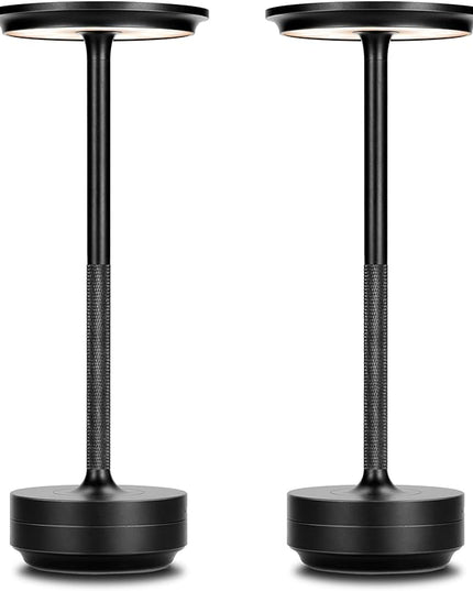 LED Cordless Table Lamps Set of 2,RechargeableTable Lights 3-Speed Dimmable Battery Operated Lamps,Portable Touch Mini Small Battery Lamps for Nightstand/Dining Room/Outdoor Cordless Lamp - LeafyLoom