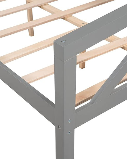 Jintop Full Size Daybed with Additional Storage Space,Sturdy Sofa Bed Frame W/ 8 Wood Slat Support,Easy to Install,for Teens Kids Girls Boys,Living Room Bedroom Apartment,Gray - LeafyLoom