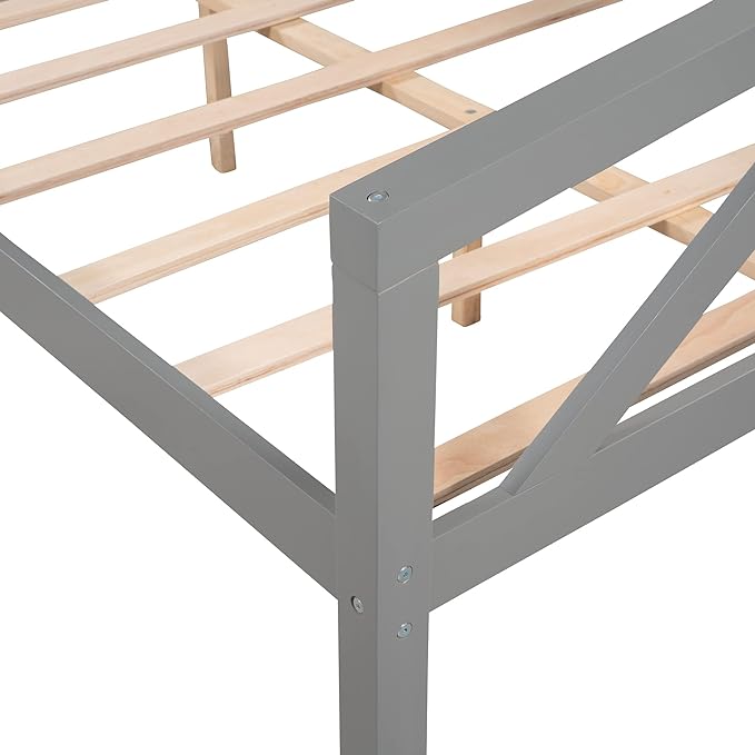 Jintop Full Size Daybed with Additional Storage Space,Sturdy Sofa Bed Frame W/ 8 Wood Slat Support,Easy to Install,for Teens Kids Girls Boys,Living Room Bedroom Apartment,Gray - LeafyLoom