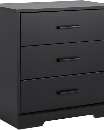 Prepac Three Drawer Nightstand, 16.25in x 27.5in x 26.75in, Rustic Black - LeafyLoom