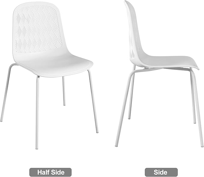 Modern Chairs with Metal Legs for Living, Bedroom, Kitchen, Dining, Lounge Waiting Room, Restaurants, Cafes, Set of 4 - LeafyLoom