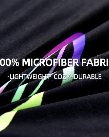 Btargot 3 Piece Butterfly Pattern Girls Comforter Set with 2 Pillow Covers, Gradient Line Rainbow Printed Bedding Set for Women, Queen Black - LeafyLoom