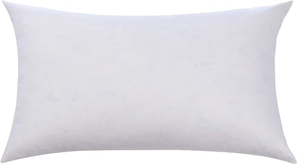 L' COZEE 100% Cotton Cover, Feather & Down Pillow, Best use for Decorative Pillows & for Firm Sleepers, White, Size (20x36) - LeafyLoom