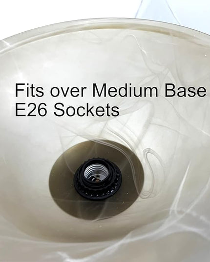 LIGHTACCENTS Alabaster White Glass Lamp Shade Replacement for Floor Lamp - Lamp Shade for Floor Lamps with Medium Base E26 Socket- Floor Lamp Shade - Floor Lamp Replacement Glass (White Marble) - LeafyLoom