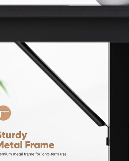 Sweetcrispy Computer Desk with Drawers 48 Inch Office Writing Work Kids Study 2-Tier Wood Corner Table with Storage Drawers Shelf for Bedroom Home Office - Black - LeafyLoom