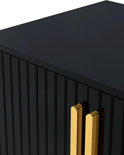 NicBex TV Stand for 75 Inch TV Modern TV Media Console Table with Metal Legs Drawers and Cabinets,Entertainment Center with Storage for Living Room,Bedroom,66.9 Inch,Black - LeafyLoom