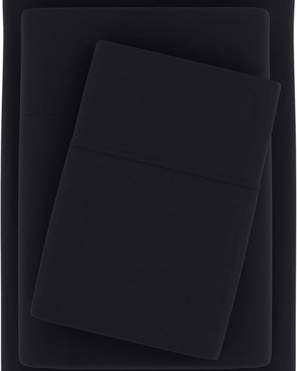 Linen Market Bed Sheets for King Size Bed (Black) - Sleep Better Than Ever with These Soft and Cooling King Sheets - Deep Pocket Fits 16" Thick Beds - 4 Piece King Sheet Set - LeafyLoom