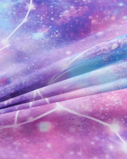 Holawakaka Tie Dye Constellation Print Ombre Comforter Set Full Size Girls Boys Gradient Galaxy Bedding Set (Purple,Full) - LeafyLoom