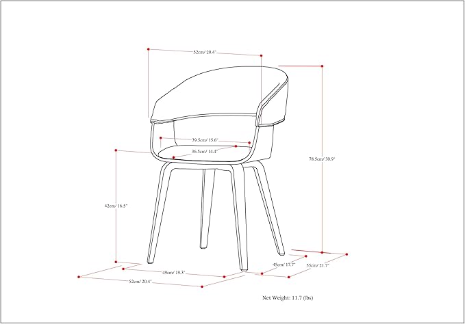 SIMPLIHOME Lowell 17 Inch Mid Century Modern Bentwood Dining Chair in Light Grey Linen Look Fabric, For the Dining Room - LeafyLoom
