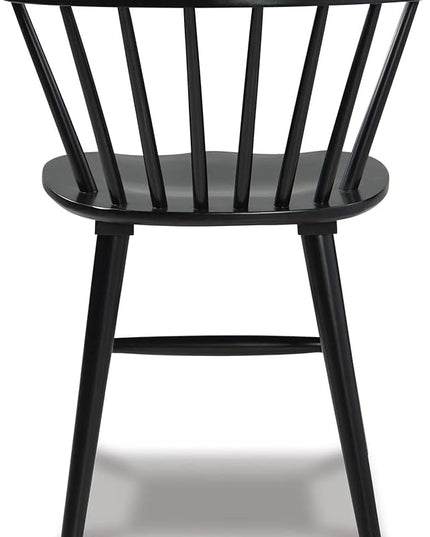 Signature Design by Ashley Otaska Modern Farmhouse Spindle Dining Chair, Set of 2, Black - LeafyLoom