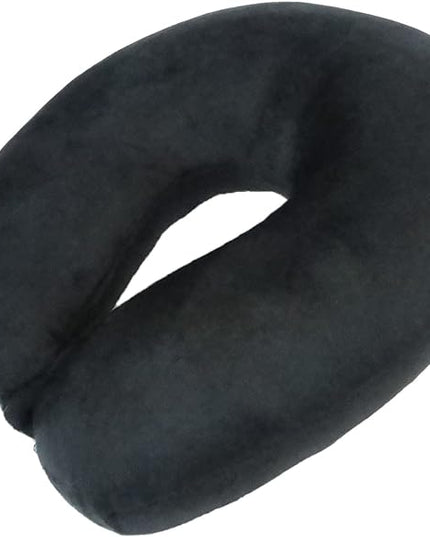Adult Cozy Soft Microfiber Neck Pillow, Compact, Perfect for Plane or Car Travel, Black - LeafyLoom