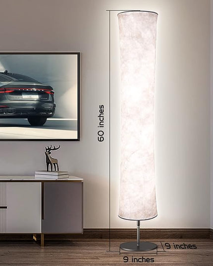 Torchlet LED Standing Lamp with Remote Control, Adjustable Color Temperature and Brightness, Modern Floor Lamp with Fabric Shade for Bedroom, Living Room - LeafyLoom