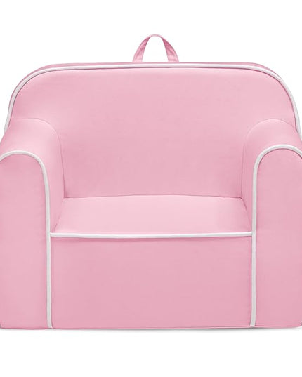 Delta Children Cozee Chair for Kids for Ages 18 Months and Up, Pink/White - LeafyLoom