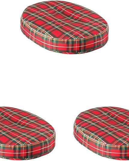 DMI 18-inch Convoluted Molded Foam Ring Donut Pillow Seat Cushion for Hemorrhoids, Back Pain, Tailbone Relief Cushion, Plaid (Pack of 3) - LeafyLoom