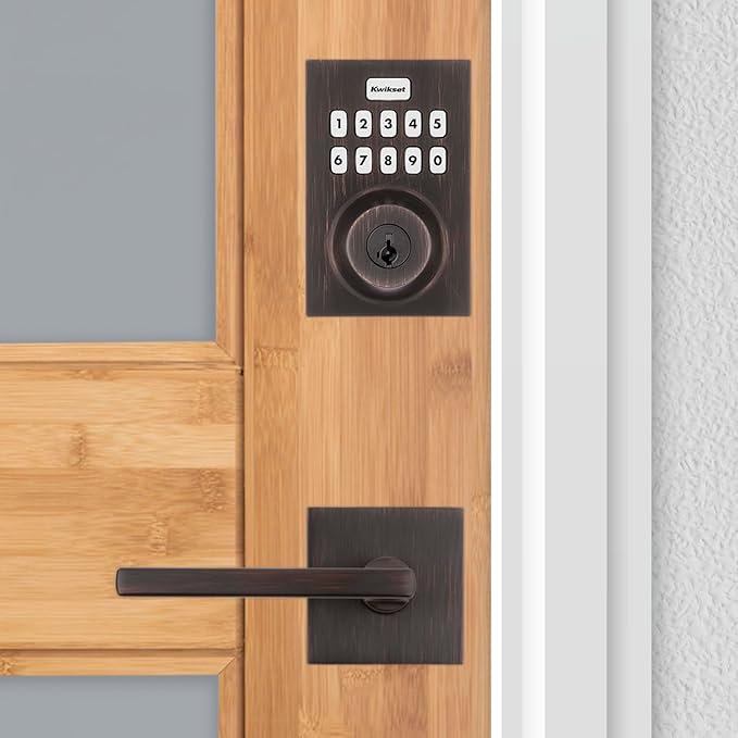 Kwikset Home Connect 620 Smart Lock Deadbolt with Z-Wave Technology, Works with Ring Alarm, Samsung Smartthings and More, Z-Wave Hub Required, Contemporary Design in Venetian Bronze Kwikset
