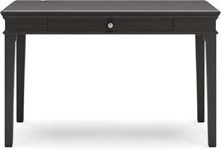 Signature Design by Ashley Beckincreek Classic Home Office Small Leg Desk with 1 Drawer and USB Ports, Black - LeafyLoom