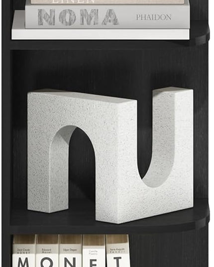 Furinno Pasir 5-Tier Corner Open Shelf Bookcase, Blackwood - LeafyLoom