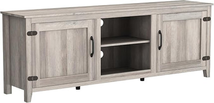 70Inch TV Stand Base, Entertainment Center Cabinet with Two Doors Media Console for Living Room, Gray - LeafyLoom