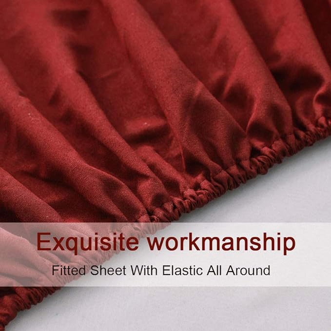 SONORO KATE Bed Sheet Set Super Soft Microfiber 1800 Thread Count Luxury Egyptian Sheets 16-Inch Deep Pocket，Wrinkle-4 Piece (Burgundy, Full) - LeafyLoom