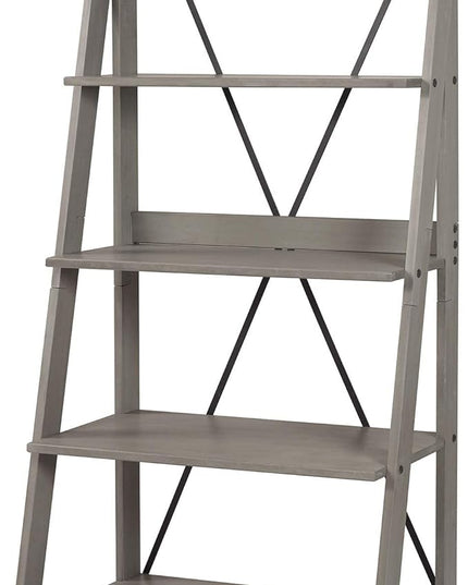Walker Edison X Back Modern Farmhouse Wood Bookcase Bookshelf Home Office Living Room Storage, 4 Shelves, Grey - LeafyLoom