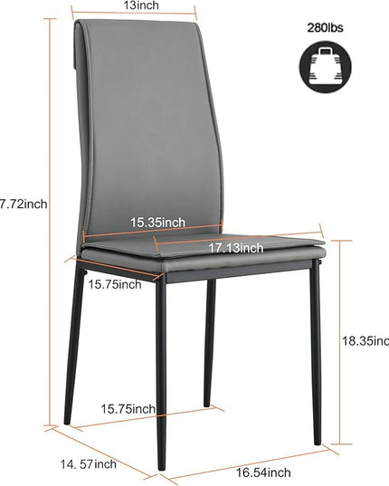 NicBex Haerin-SD-00289-LWJ Dining Chairs, 17.1"x14.6"x37.7", Grey - LeafyLoom