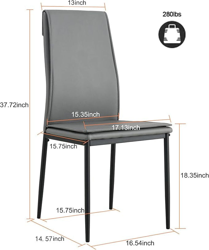 NicBex Haerin-SD-00289-LWJ Dining Chairs, 17.1"x14.6"x37.7", Grey - LeafyLoom