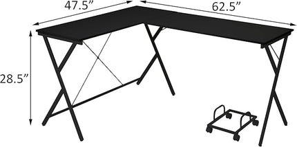 NicBex Kimberly-DW-00049-LWJ Home Office Desks, 62.5"x47.5"x28.5", Black - LeafyLoom