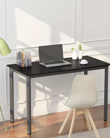 Weehom Computer Desk Home Office Writing Desk Study Laptop/Dining Table - 55 Inches Black Desk - LeafyLoom
