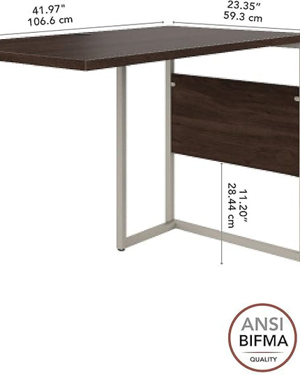 Bush Business Furniture Hybrid Desk Return/Bridge, 42W x 24D, Black Walnut - LeafyLoom
