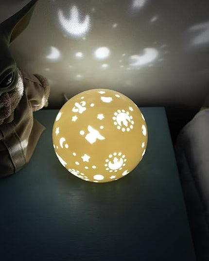 Star Wars: The Mandalorian Grogu Ceramic Mood Light | Nightstand Table Lamp with LED Light for Bedroom, Desk, Living Room | Home Decor Room Essential | Movie Gifts And Collectibles | 6 Inches Tall - LeafyLoom