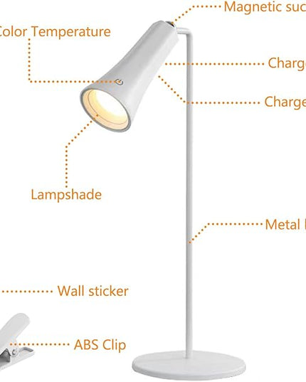 Rechargeable Desk Lamps, LED Table Lamp with 3 Brightness Levels,Removable Flashlight,Emergency power bank,Outdoor Desk Lamps/360° Rotation Reading Light for Restaurant/Indoor/Outdoor. - LeafyLoom